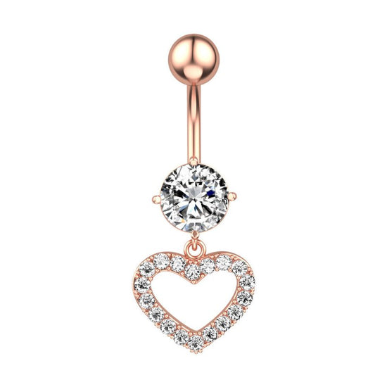 Five-piece Set Navel Stud European And American $9.50 Dana Fashion Color: Heart Pendant Rose Gold Women's Accessories Product information: Type: navel stud Treatment Process: zircon Material: Copper Purity: 9K Series: party Image: Sexy Style: Women's Shap