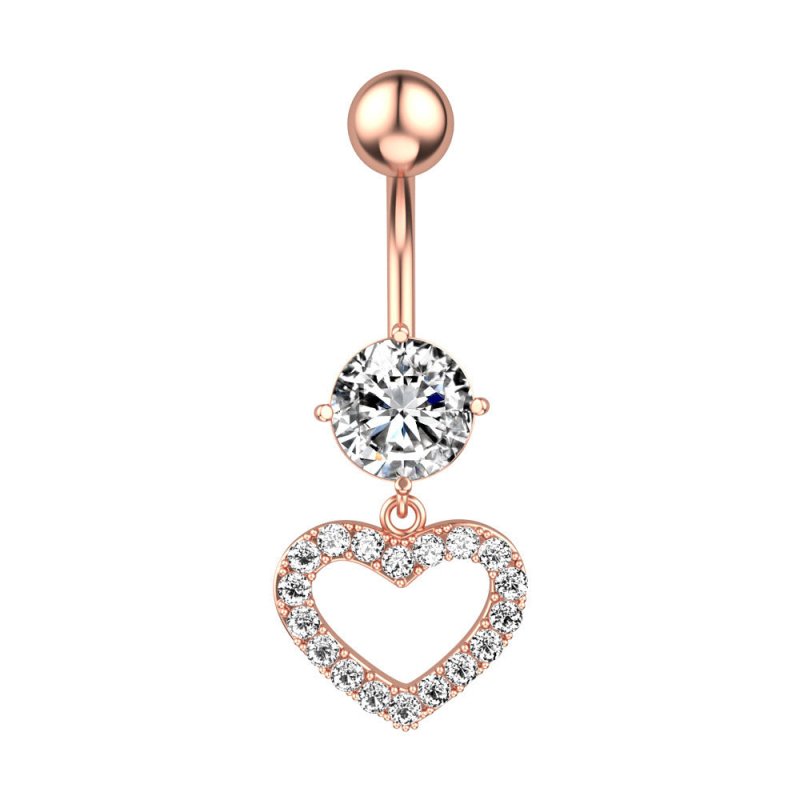 Five-piece Set Navel Stud European And American $9.50 Dana Fashion Color: Heart Pendant Rose Gold Women's Accessories Product information: Type: navel stud Treatment Process: zircon Material: Copper Purity: 9K Series: party Image: Sexy Style: Women's Shap