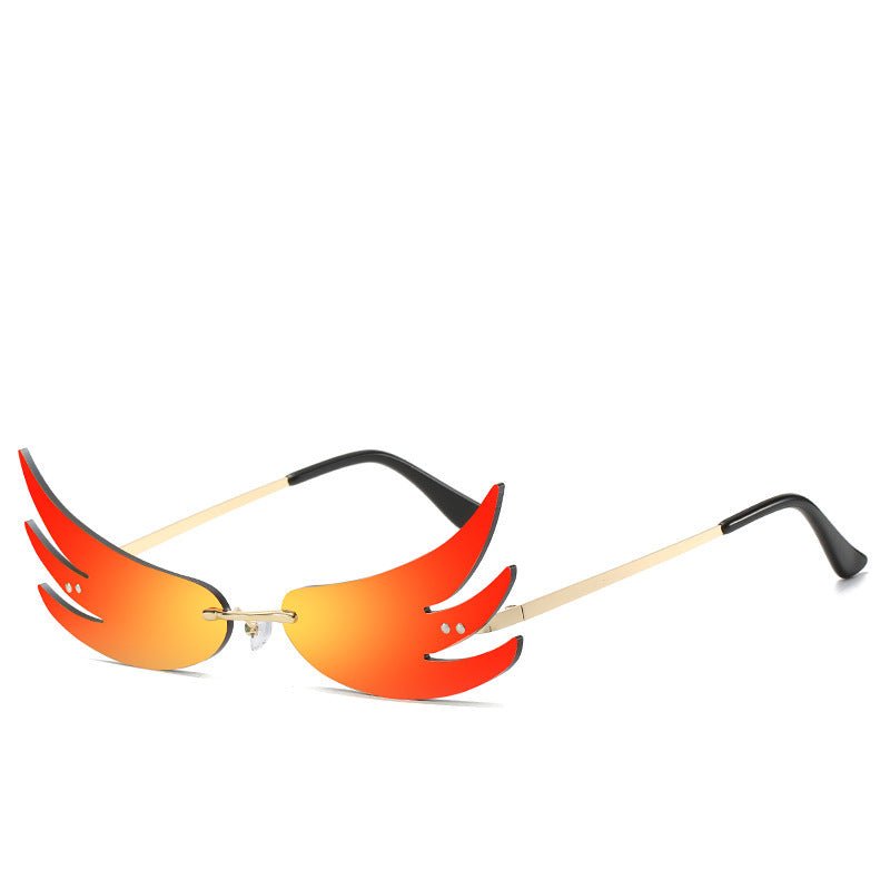 Flame sunglasses reflective sunglasses $20.00 Dana Fashion Color: Red Women's Accessories Specifications: Conventional Glasses structure: frame Whether polarized light: No Lens material: PC Style: Personality Frame material: plastic + metal UV resistance