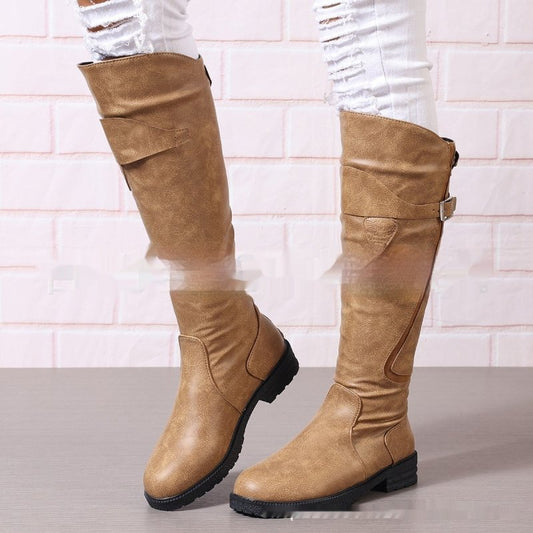 Flat Bottom Plus Size Women's Leather Boots $50.90 Dana Fashion Color: Black Size: 35 Women's shoes Product information: Pattern: solid color Lining material: thin velvet Applicable sports: Universal Color: yellow, green, black, blue, dark brown Upper hei