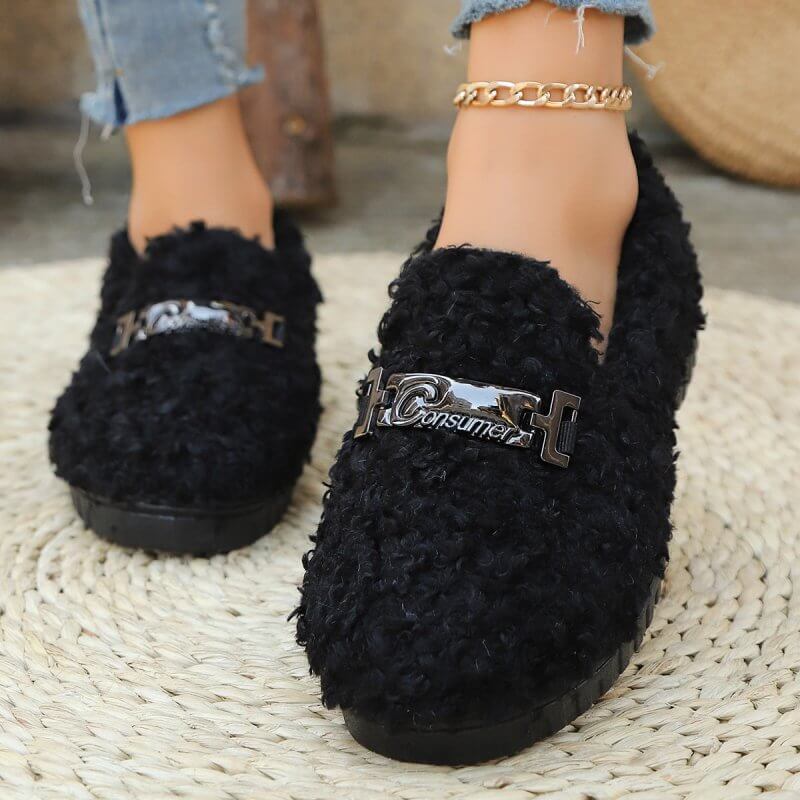 Fleece-lined Warm Lightweight Non-slip Plus Size Leopard Print Gommino $39.90 Dana Fashion Color: Black Size: 36 Women's shoes Product information: Color: black, brown leopard print, khaki, white leopard print Heel shape: flat heel Size: 36, 37, 38, 39, 4