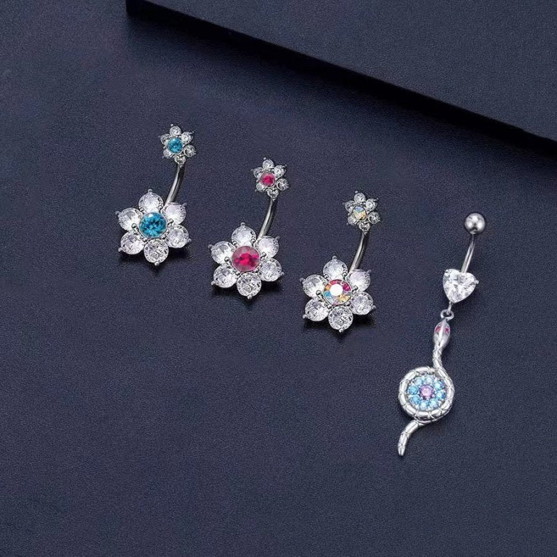 Flower Belly Ring Inlaid Zircon Water Drop Serpentine $9.50 Dana Fashion Color: Droplet Type Women's Accessories Product information: Type: Umbilical ring Treatment Process: inlaid zircon Color: flower style-pink, flower style-Lake Blue, flower style-AB,