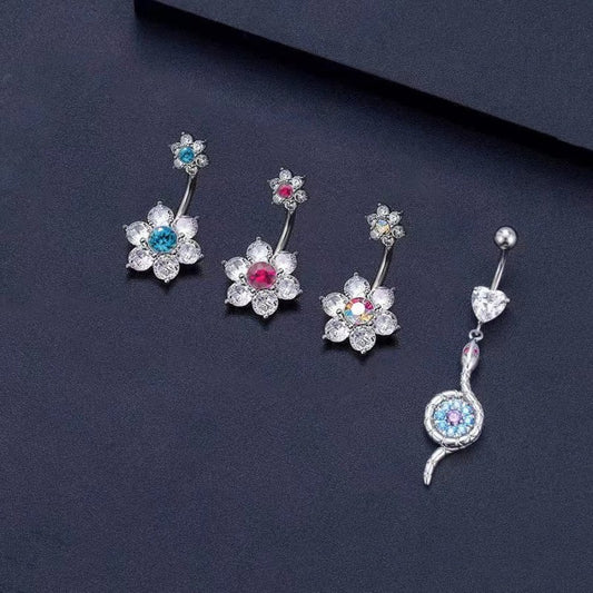 Flower Belly Ring Inlaid Zircon Water Drop Serpentine $9.50 Dana Fashion Color: Droplet Type Women's Accessories Product information: Type: Umbilical ring Treatment Process: inlaid zircon Color: flower style-pink, flower style-Lake Blue, flower style-AB,