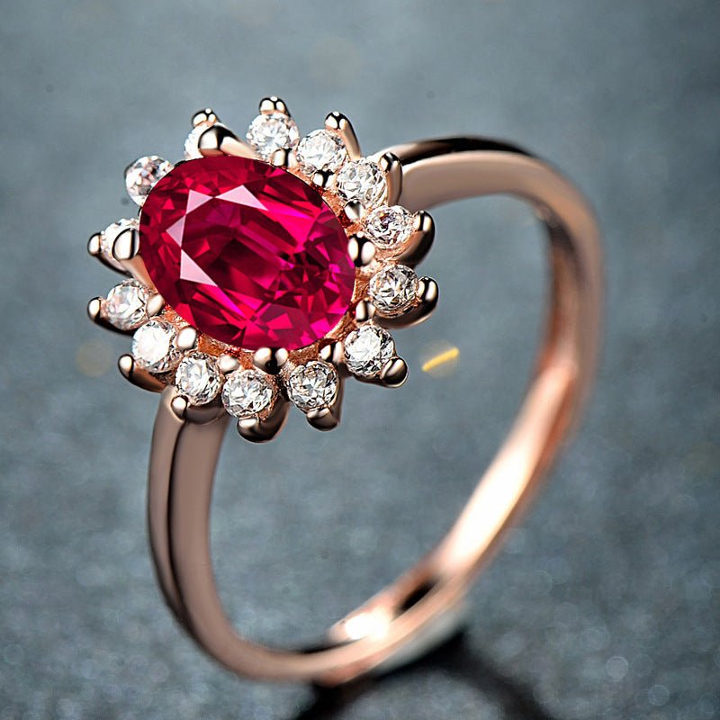 Flower Inlaid ZirconNatural Red Tourmaline Ring For Women $15.32 Dana Fashion Color: Rose Gold Plated White Copper Size: Adjustable Opening Women's Accessories Product information: Type: Ring, ring Color: (rose gold plated) white copper, (white gold plate