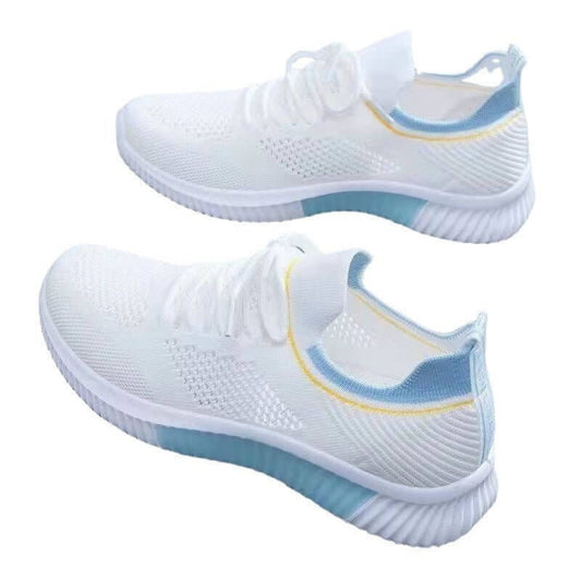Flyknit Breathable White Shoes Summer Mesh $26.50 Dana Fashion Color: Black 503 size: 35 Women's shoes Product information: Lining material: Cotton Color: Pink (505), blue (505), Pink (503), blue (503), Black (503) Upper height: low top Heel height: low h