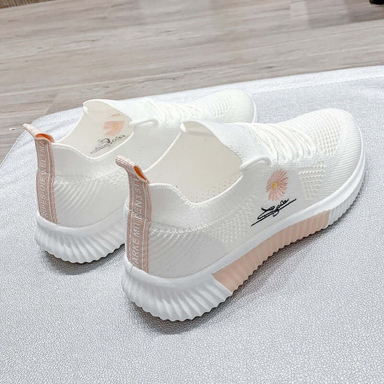 Flyknit Breathable White Shoes Summer Mesh $26.50 Dana Fashion Color: Pink 503 size: 35 Women's shoes Product information: Lining material: Cotton Color: Pink (505), blue (505), Pink (503), blue (503), Black (503) Upper height: low top Heel height: low he