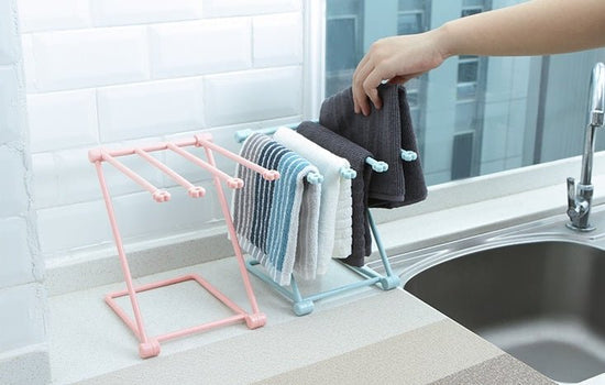 Foldable Dishcloth Shelf Kitchen Accessories Gadget Organizer $12.00 Dana Fashion Color: Blue Dana's Kitchen Overview： 100% Brand new and high quality. Design can be folded Vertical design, quilt bottles can be neatly stored Specification： Size: 20 cmx16c