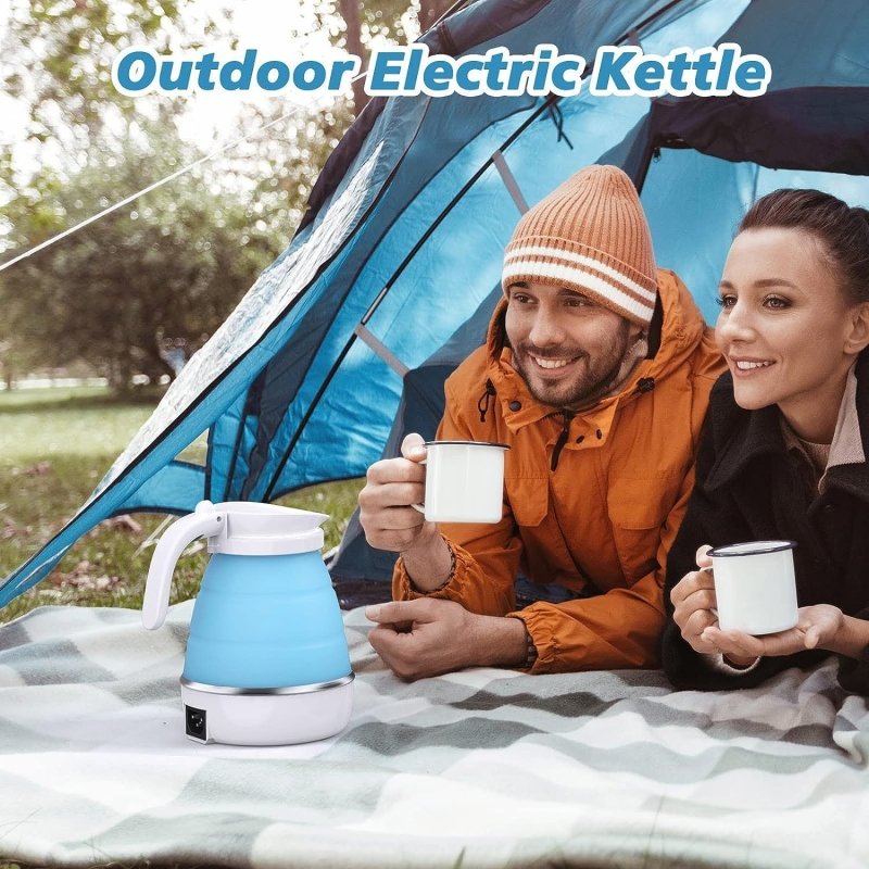 Foldable Electric Kettle, Camping Kettle, Mini Travel Kettle, Silicone Electric Water Boiler, Tea, Coffee Kettle, Collapsible Kettle With Separable Power Cord For Outdoor Hiking Camping, Blue $64.61 Dana Fashion EK221: EK221 Dana's Kitchen Safe Material—E