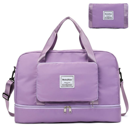 Foldable Travel Duffel Bags Sports Gym Tote Bag Women $45.00 Dana Fashion Color: Purple Women's Bags Product information: Product category: travel bag/travel bag Luggage size: medium Capacity: 20-35L Internal structure of the bag: zipper pocket, mobile ph