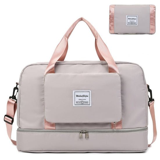 Foldable Travel Duffel Bags Sports Gym Tote Bag Women $45.00 Dana Fashion Color: Light grey Women's Bags Product information: Product category: travel bag/travel bag Luggage size: medium Capacity: 20-35L Internal structure of the bag: zipper pocket, mobil