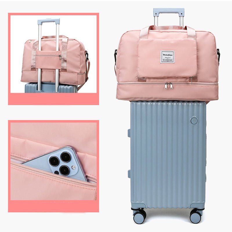 Foldable Travel Duffel Bags Sports Gym Tote Bag Women $45.00 Dana Fashion Color: Black Women's Bags Product information: Product category: travel bag/travel bag Luggage size: medium Capacity: 20-35L Internal structure of the bag: zipper pocket, mobile pho