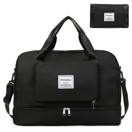 Foldable Travel Duffel Bags Sports Gym Tote Bag Women $45.00 Dana Fashion Color: Black Women's Bags Product information: Product category: travel bag/travel bag Luggage size: medium Capacity: 20-35L Internal structure of the bag: zipper pocket, mobile pho
