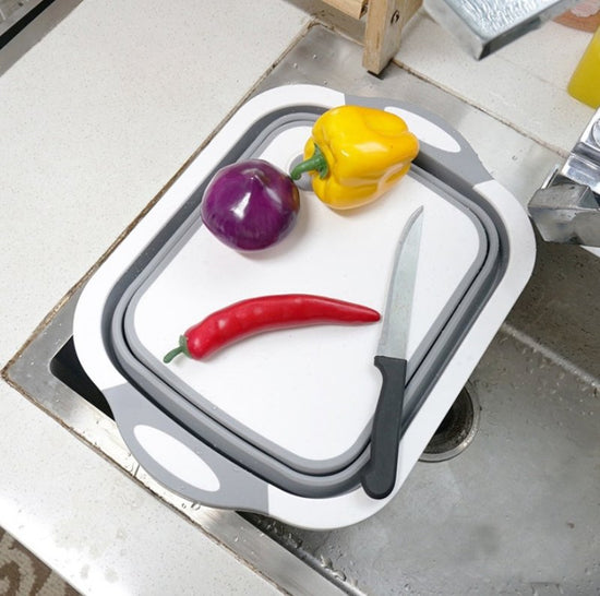 Folding Vegetable Board Household Multifunctional Anvil Board Washing Basket $35.61 Dana Fashion Color: Gray Dana's Kitchen Overview: Foldable to save space. One thing with multiple functions, complete functions. Foldable, Folding, Space-Saving Design - E