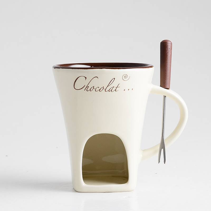 Fondue Mug Set Personal Mini Fondue Pots Chocolate Cheese Ice Cream Fondue Maker Kit Individual Butter Melter Cup Small Warmer Kitchen Gadgets $26.50 Dana Fashion Color: Beige Dana's Kitchen Overview： 1. The product is made of high quality ceramic materia