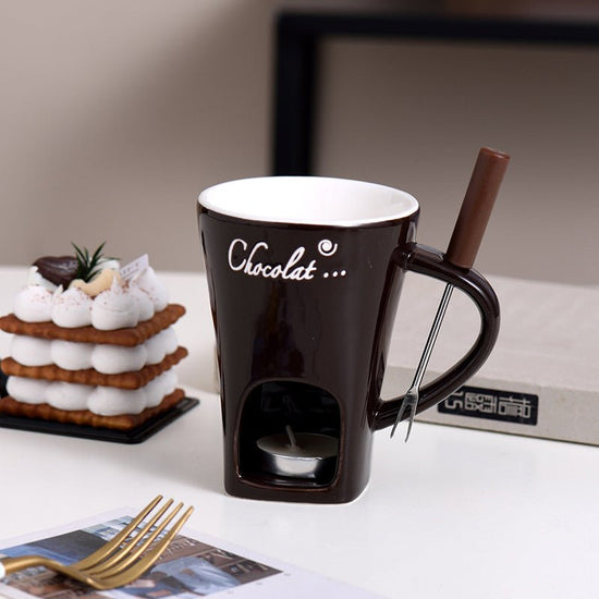 Fondue Mug Set Personal Mini Fondue Pots Chocolate Cheese Ice Cream Fondue Maker Kit Individual Butter Melter Cup Small Warmer Kitchen Gadgets $26.50 Dana Fashion Color: Beige Dana's Kitchen Overview： 1. The product is made of high quality ceramic materia