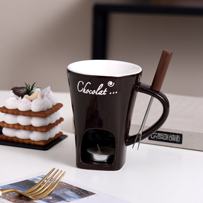 Fondue Mug Set Personal Mini Fondue Pots Chocolate Cheese Ice Cream Fondue Maker Kit Individual Butter Melter Cup Small Warmer Kitchen Gadgets $26.50 Dana Fashion Color: Beige Dana's Kitchen Overview： 1. The product is made of high quality ceramic materia