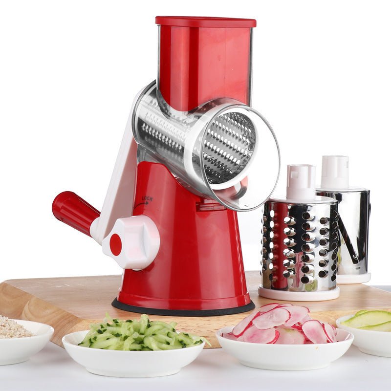 Food Processor Vegetable Chopper Kitchen Roller Gadgets Tool Vegetable Cutter Round Slicer Graters Potato Carrot Cheese Shredder $65.50 Dana Fashion Color: Red Dana's Kitchen Overview: 1. This product is a kitchen knife, made of high-quality materials, du