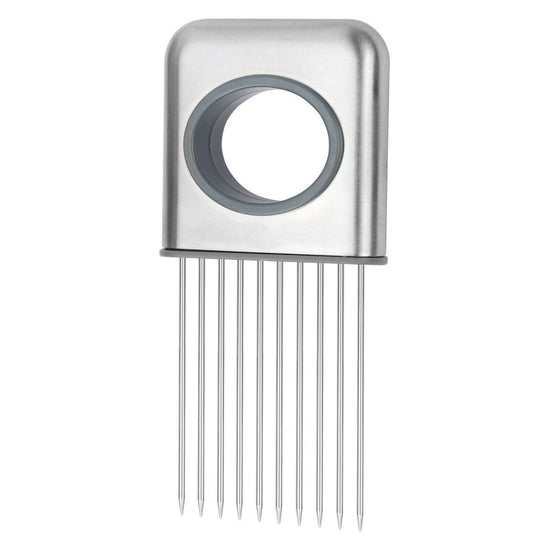 Food Slice Assistant - Stainless Steel Onion Holder Slicer Tomato Cutter NonSlip $39.50 Dana Fashion default: default Dana's Kitchen Feature: High-quality materials: made of 304 + ABS material, wear-resistant, rust-proof, and durable. Simple design: a sim