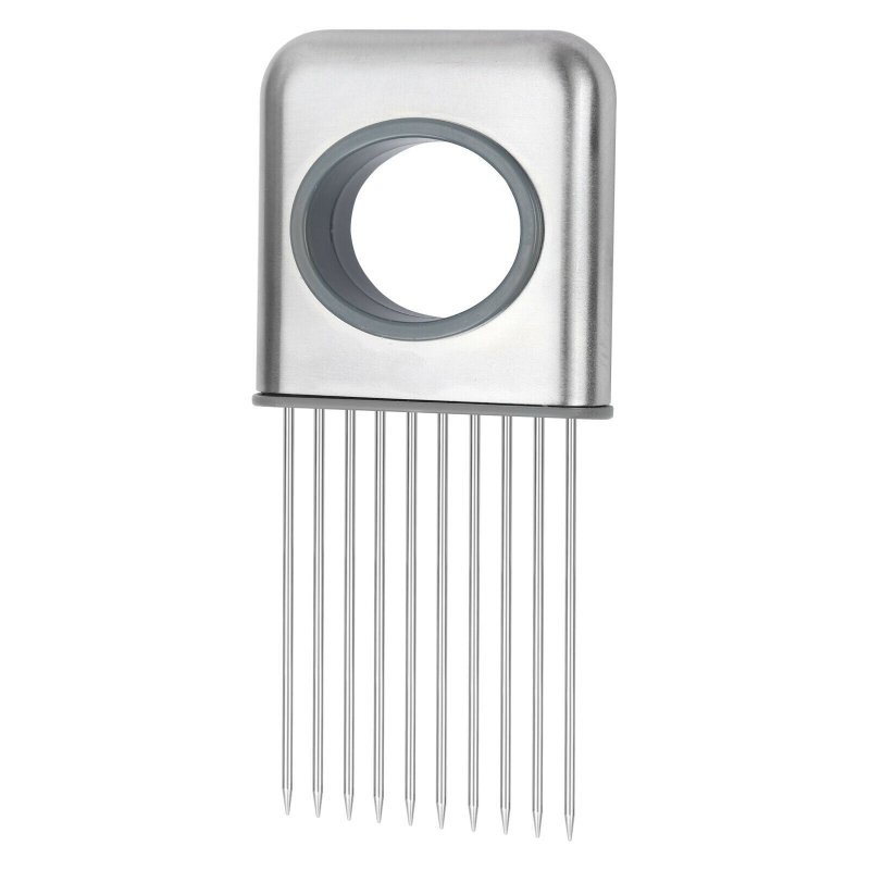 Food Slice Assistant - Stainless Steel Onion Holder Slicer Tomato Cutter NonSlip $39.50 Dana Fashion default: default Dana's Kitchen Feature: High-quality materials: made of 304 + ABS material, wear-resistant, rust-proof, and durable. Simple design: a sim