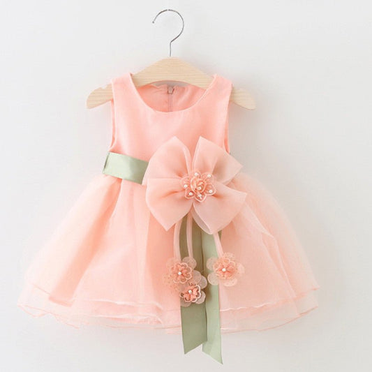 Foreign children new summer sleeveless dress baby girls gauze princess dress baby Korean clothing $19.41 Dana Fashion Color: Pink Size: 10 Baby Clothing 1