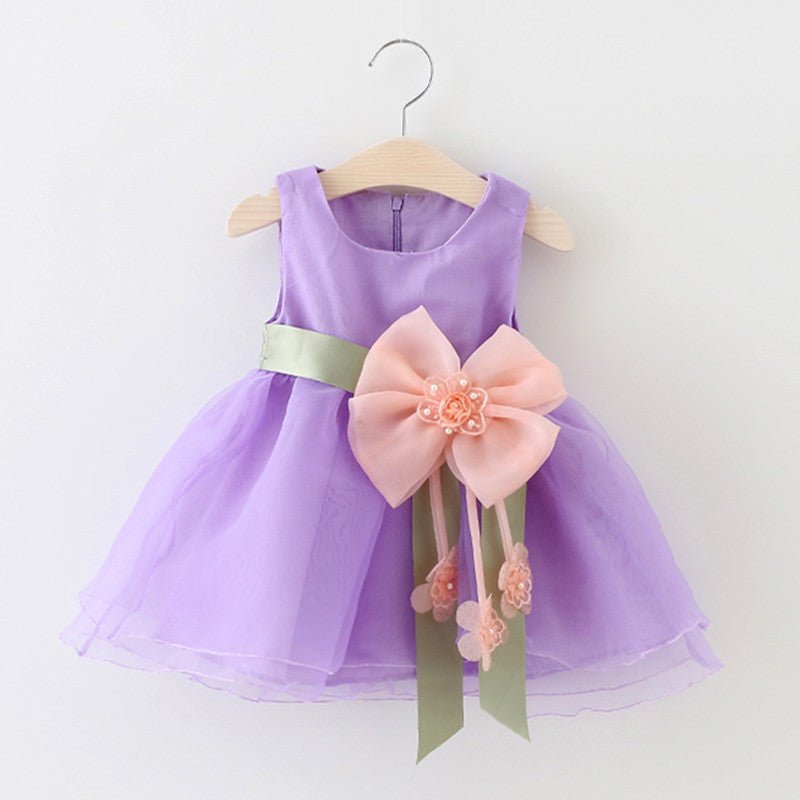 Foreign children new summer sleeveless dress baby girls gauze princess dress baby Korean clothing $19.41 Dana Fashion Color: Purple Size: 10 Baby Clothing 1