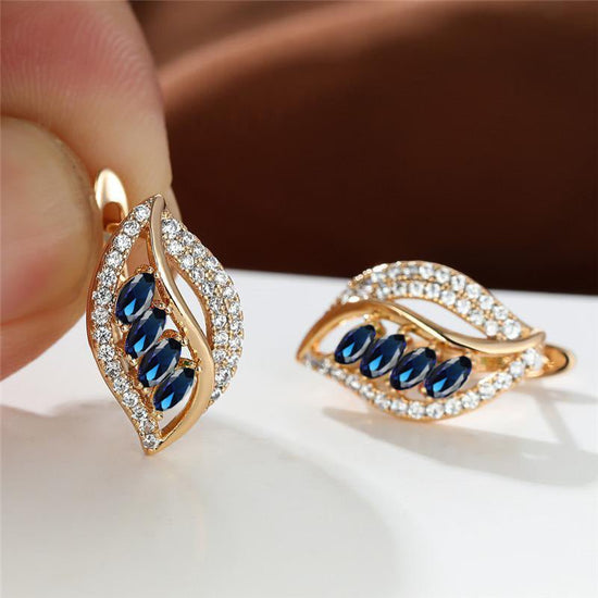 Four Diamond Leaf Slightly Zircon-encrusted Stud Earrings High-grade $16.50 Dana Fashion Color: Champagne Gold Sapphire Blue Women's Accessories Product information: Color: champagne gold yellow diamond, Champagne Gold Champagne, Champagne Gold olive gree