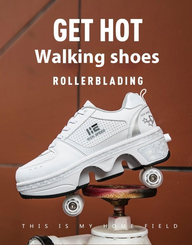 Four-wheel Heelys Dual-use Skates Female $199.90 Dana Fashion Color: White Without Light Size: EUR33 Code Women's shoes Product information: Applicable gender: universal, male Color: white low top without light Size: 33 euro size/US2.5/UK1/internal length