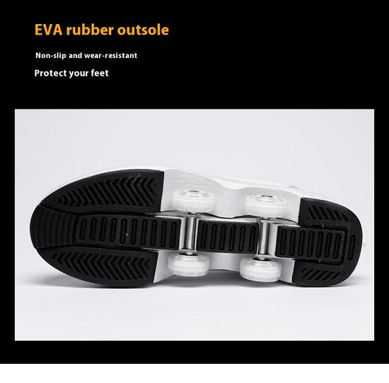 Four-wheel Heelys Dual-use Skates Female $199.90 Dana Fashion Color: White Without Light Size: EUR33 Code Women's shoes Product information: Applicable gender: universal, male Color: white low top without light Size: 33 euro size/US2.5/UK1/internal length