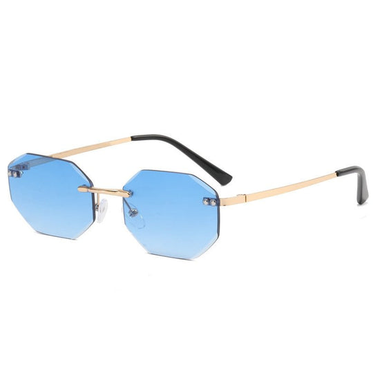 Frameless Polygon Fashion Glasses For Men And Women $12.30 Dana Fashion Color: Double orchid tablet Women's Accessories Product information: UV resistance grade: UV400 Color: gold frame double blue slice, gold frame double grey slice, gold frame double te