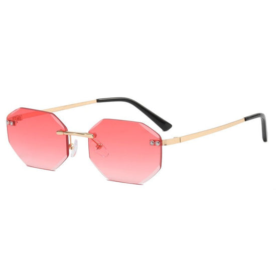 Frameless Polygon Fashion Glasses For Men And Women $12.30 Dana Fashion Color: Double powder tablet Women's Accessories Product information: UV resistance grade: UV400 Color: gold frame double blue slice, gold frame double grey slice, gold frame double te