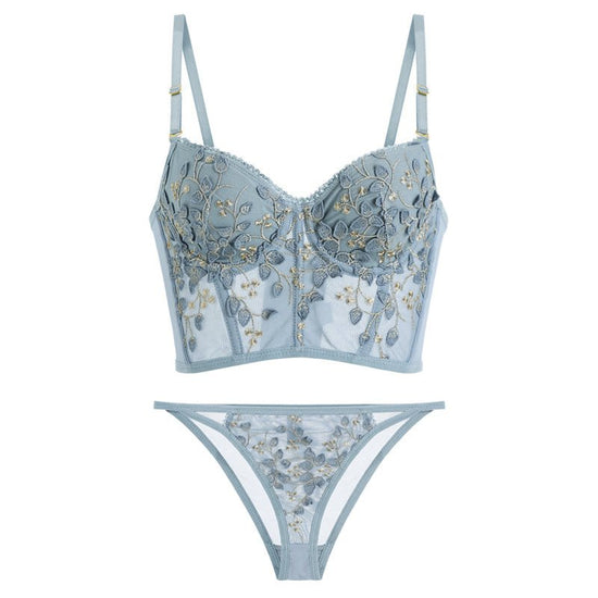 French Lace Bra Underwear Women With Big Breasts $79.00 Dana Fashion Color: H Size: L Women's clothing Product information: Function: gather Pattern: plant flowers Bra style: sexy Color classification: black (single piece) embroidery WX-005 black (set) em