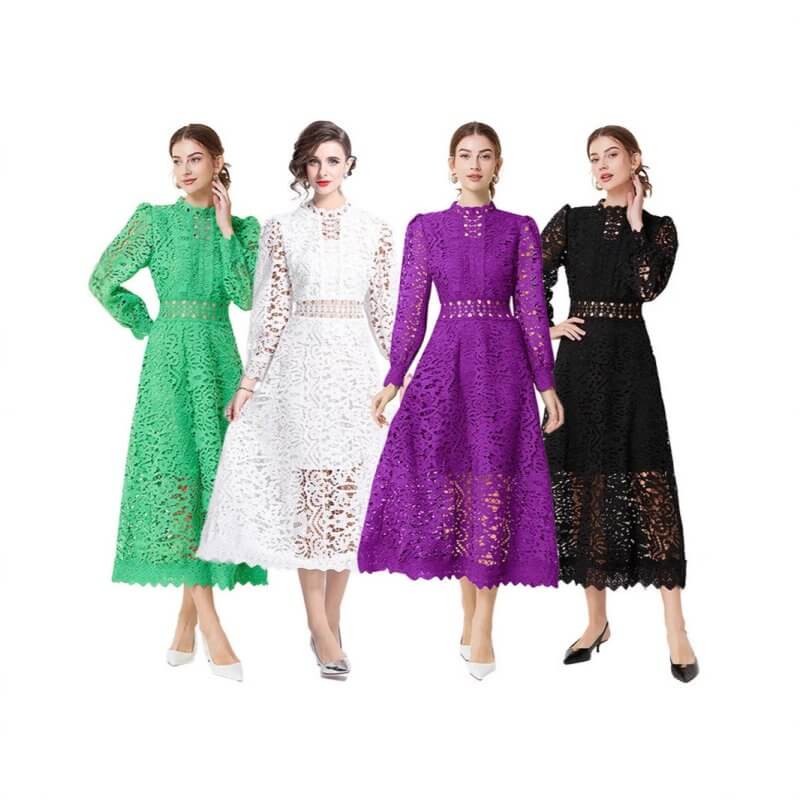 French Ladies Long Sleeves Fashion Dress Women $89.50 Dana Fashion Color: Black Size: L Women's clothing Product information: Pattern: solid color Skirt type: large swing skirt Color: white, black, green, purple Waist type: high waist Size: M,L,XL,XXL Sty
