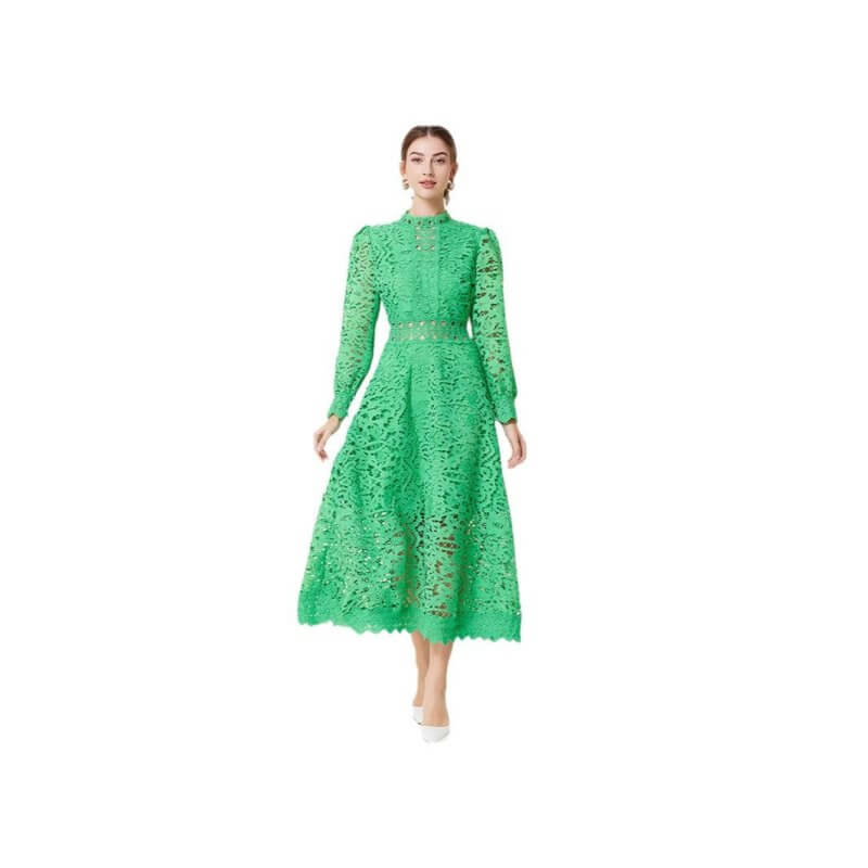 French Ladies Long Sleeves Fashion Dress Women $89.50 Dana Fashion Color: Black Size: L Women's clothing Product information: Pattern: solid color Skirt type: large swing skirt Color: white, black, green, purple Waist type: high waist Size: M,L,XL,XXL Sty