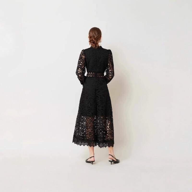 French Ladies Long Sleeves Fashion Dress Women $89.50 Dana Fashion Color: Black Size: L Women's clothing Product information: Pattern: solid color Skirt type: large swing skirt Color: white, black, green, purple Waist type: high waist Size: M,L,XL,XXL Sty