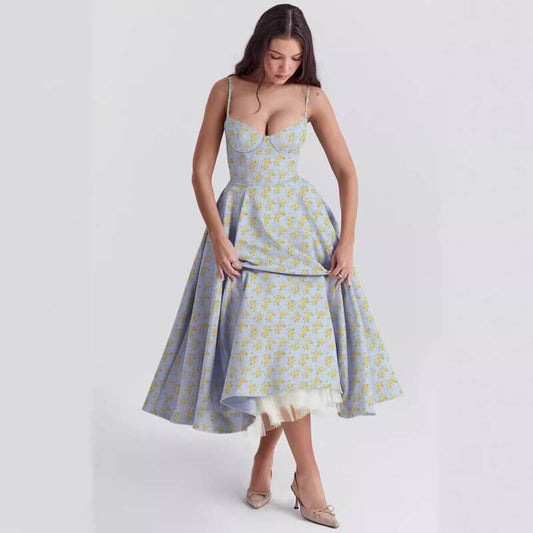 French Mesh Large Swing Double-layer Sling Dress $59.00 Dana Fashion Color: Beige White Size: L Women's clothing Product information: Pattern: solid color/printing Color: black, light blue, pink, cream white, dark blue, yellow, red Size: S,M,L,XL,XXL Styl