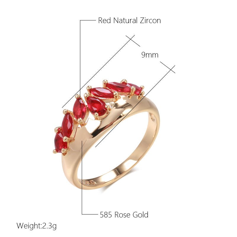French Retro Red Zircon Ring $18.42 Dana Fashion Color: Red Size: No 10 Women's Accessories Product information: Type: Ring, ring Treatment Process: Electroplating Color: Z0945 Applicable people: women Size: no.7, no.8, no.9, no.10 Style: Unisex Material: