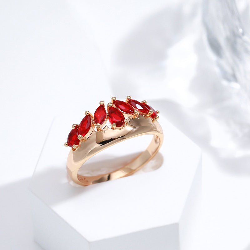 French Retro Red Zircon Ring $18.42 Dana Fashion Color: Red Size: No 10 Women's Accessories Product information: Type: Ring, ring Treatment Process: Electroplating Color: Z0945 Applicable people: women Size: no.7, no.8, no.9, no.10 Style: Unisex Material: