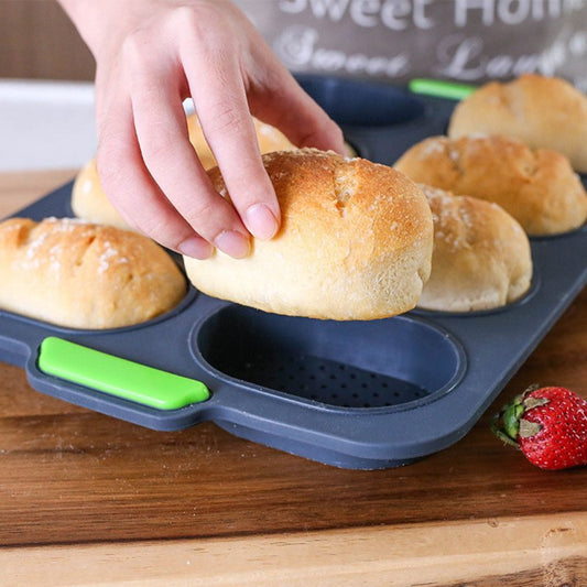 French small bread baking mold $19.00 Dana Fashion Color: Dark grey Dana's Kitchen Features: Food grade silicone, temperature -40 to 230 degrees, can be placed in the oven or refrigerator Stability, thermal conductivity, ductility, easy to clean One mold