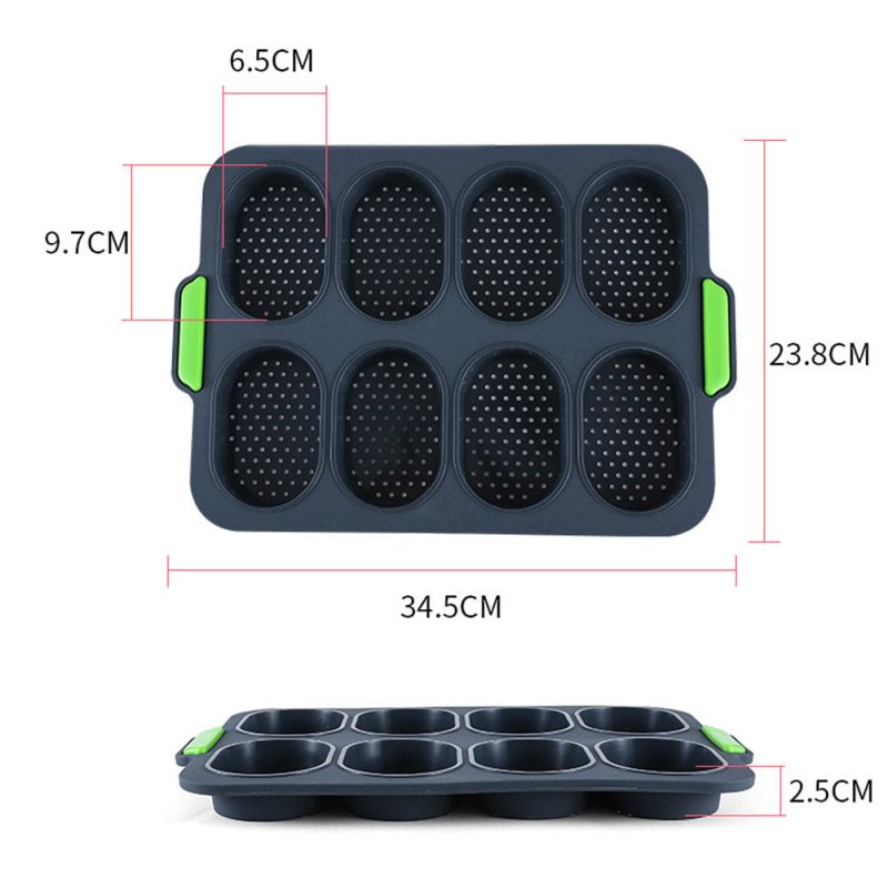 French small bread baking mold $19.00 Dana Fashion Color: Dark grey Dana's Kitchen Features: Food grade silicone, temperature -40 to 230 degrees, can be placed in the oven or refrigerator Stability, thermal conductivity, ductility, easy to clean One mold