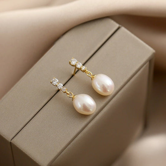 French Style All-match Fashion Earrings $14.99 Dana Fashion Color: Pink Women's Accessories Product information: Treatment Process: Electroplating Color: oval pearl zircon earrings-white, oval pearl zircon earrings-pink Applicable population: Female Mater