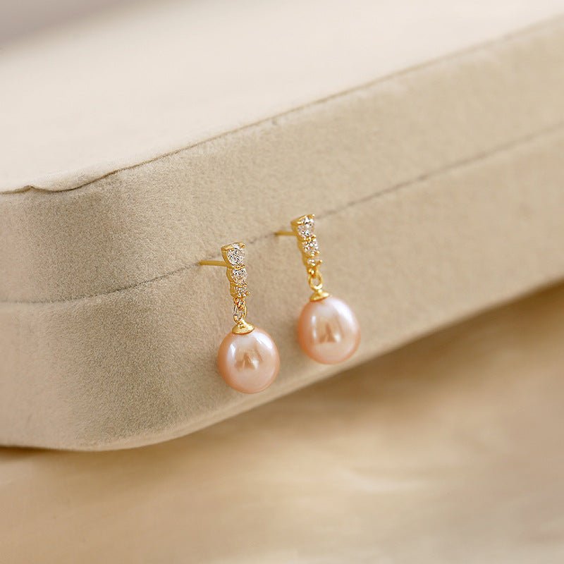French Style All-match Fashion Earrings $14.99 Dana Fashion Color: White Women's Accessories Product information: Treatment Process: Electroplating Color: oval pearl zircon earrings-white, oval pearl zircon earrings-pink Applicable population: Female Mate