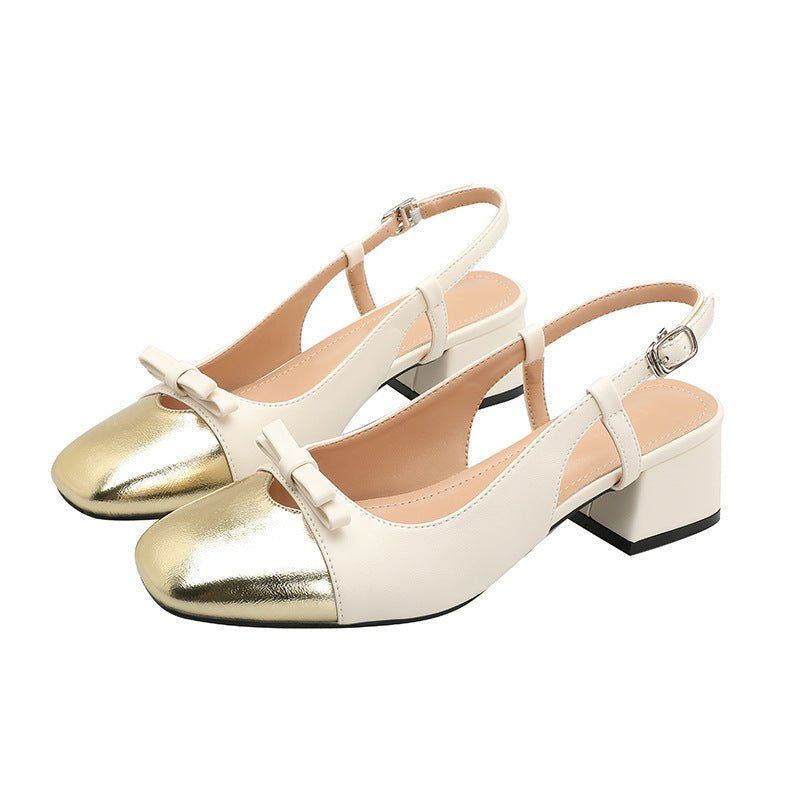French Style Fairy Square Bow Color-matching Sandals $85.50 Dana Fashion Color: Black And Brown Size: 35 Women's shoes Product information: Lining material: PU Toe holder shape: round head Color: Black and Brown, silver, gold and apricot Shoe Upper materi