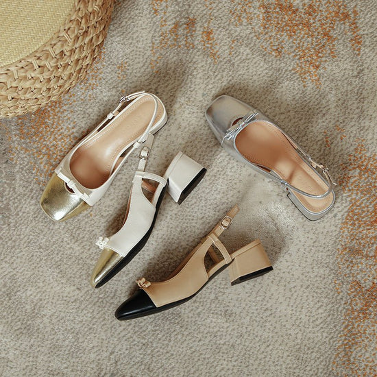 French Style Fairy Square Bow Color-matching Sandals $85.50 Dana Fashion Color: Black And Brown Size: 35 Women's shoes Product information: Lining material: PU Toe holder shape: round head Color: Black and Brown, silver, gold and apricot Shoe Upper materi