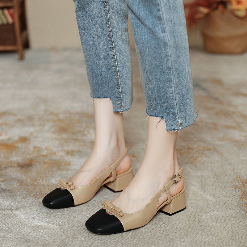 French Style Fairy Square Bow Color-matching Sandals $85.50 Dana Fashion Color: Black And Brown Size: 35 Women's shoes Product information: Lining material: PU Toe holder shape: round head Color: Black and Brown, silver, gold and apricot Shoe Upper materi