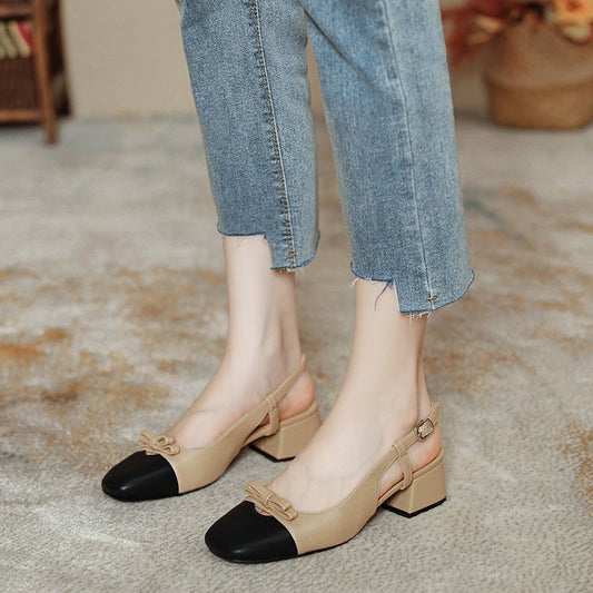 French Style Fairy Square Bow Color-matching Sandals $85.50 Dana Fashion Color: Black And Brown Size: 35 Women's shoes Product information: Lining material: PU Toe holder shape: round head Color: Black and Brown, silver, gold and apricot Shoe Upper materi