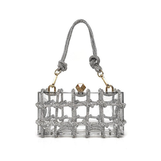 French Sweet Shiny Rhinestone Banquet Small Square Bag $75.90 Dana Fashion Color: Silver Women's Bags Product information: Applicable scenario: Daily configuration Color: Champagne Gold, rainbow color, dark green, black, big red, rose red, silver, dark bl