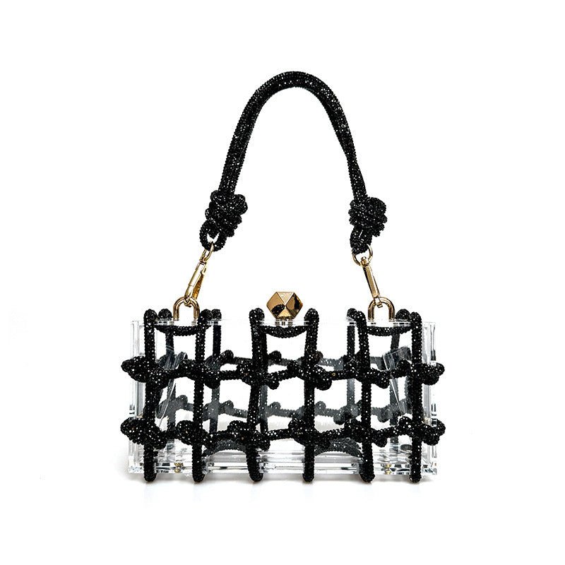 French Sweet Shiny Rhinestone Banquet Small Square Bag $75.90 Dana Fashion Color: Black Women's Bags Product information: Applicable scenario: Daily configuration Color: Champagne Gold, rainbow color, dark green, black, big red, rose red, silver, dark blu