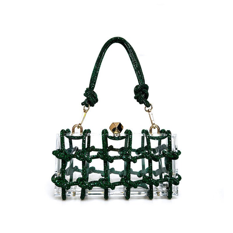 French Sweet Shiny Rhinestone Banquet Small Square Bag $75.90 Dana Fashion Color: Black Women's Bags Product information: Applicable scenario: Daily configuration Color: Champagne Gold, rainbow color, dark green, black, big red, rose red, silver, dark blu