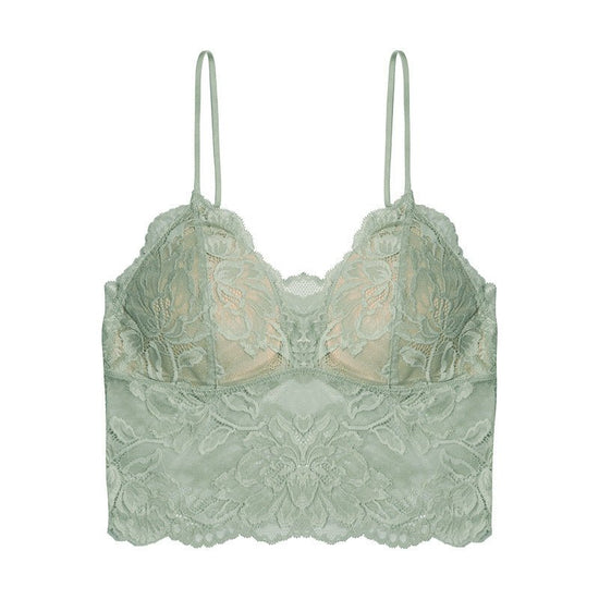 French Underwear Lace Bra Women $49.99 Dana Fashion Color: Mint Green Single Bra Size: L Women's clothing Product information: Shoulder strap type: fixed double-shoulder strap Fabric name: lace Color: white (single bra), Black (single bra), mint green (si