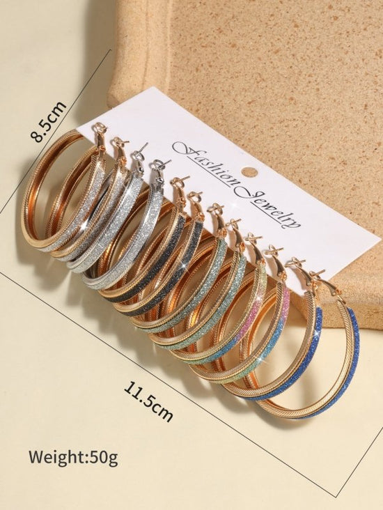Frosted Large Earrings, Korean Circle Earrings, Temperament Circle Earrings, Trendy Circle Earrings, Earrings, Earrings, Pendants $25.50 Dana Fashion Color: Colorful Women's Accessories Product information: Material: Alloy Style: European and American Sty